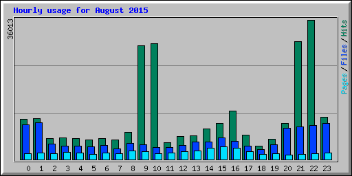 Hourly usage for August 2015