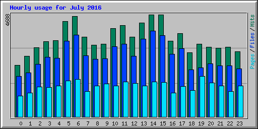 Hourly usage for July 2016